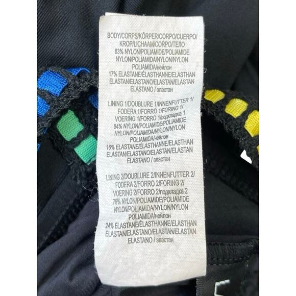 La Blanca V Neck Black Rainbow One Piece Swimsuit Threading Along - Size 4 - Picture 13 of 14